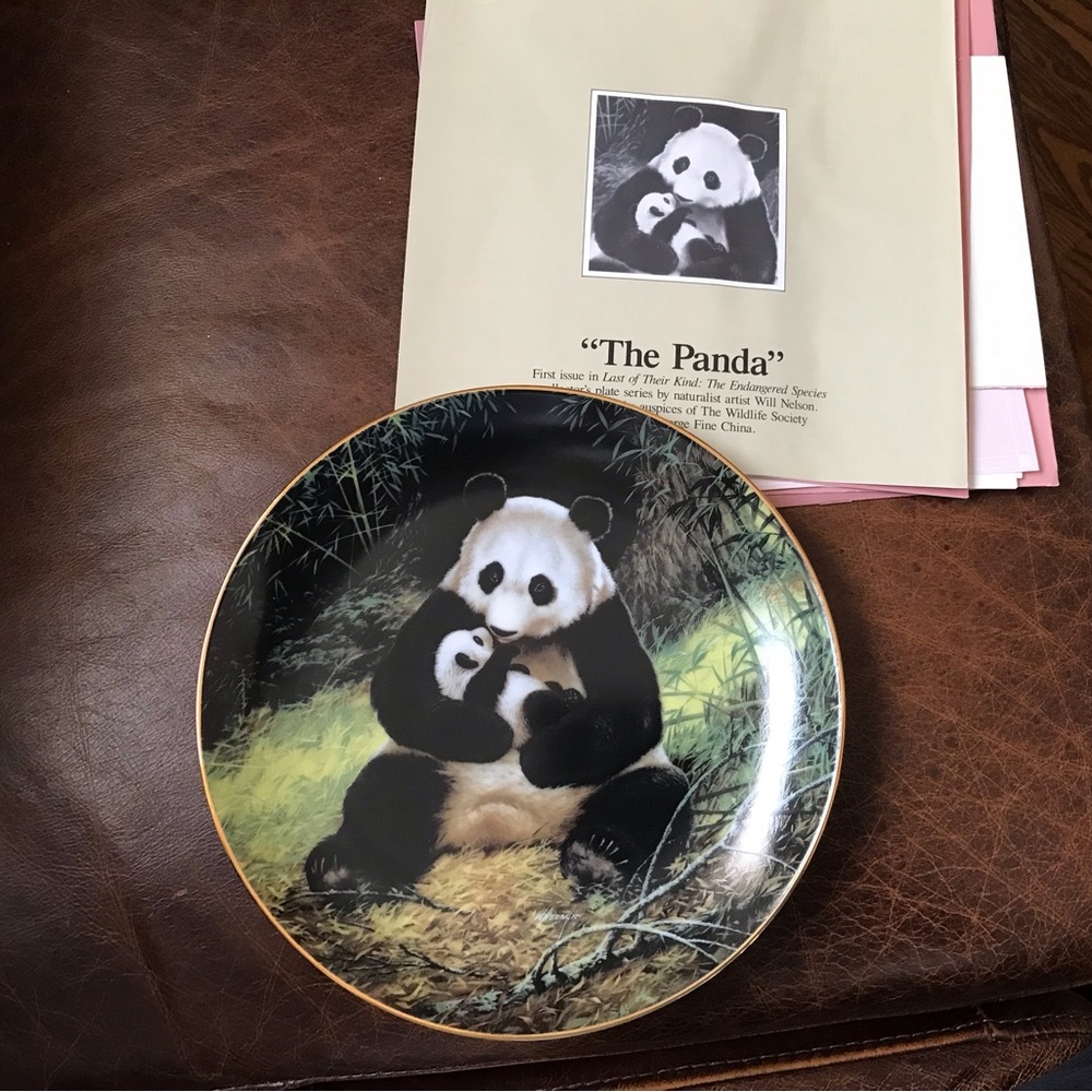 Vintage Will Nelson Panda Design Decorative Plate